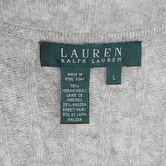 Ralph Lauren women’s size large soft gray zip up sweater - Picture 2 of 6